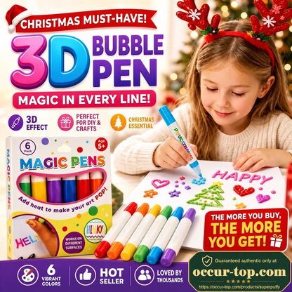 🎁🔮Magic Pen – Draw 3D with one stroke!🎄DIY Bubble Magic Drawing Pens