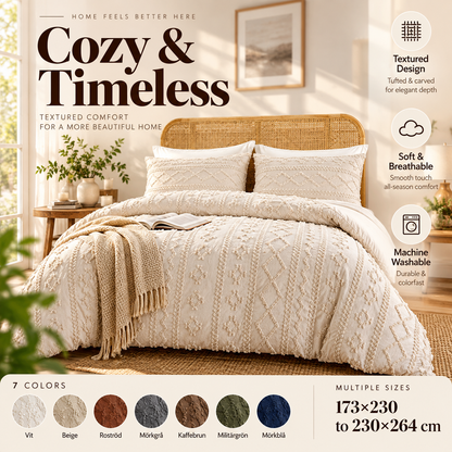 3-piece tufted bedding set with cut-out pattern