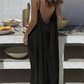 💃LAST DAY SAEL 50% OFF!!✨Women's Solid Color Cami Lounge Dress, Elegant Sleeveless Long Dress for Summer, Ladies Sleepwear for Indoor Wear💕