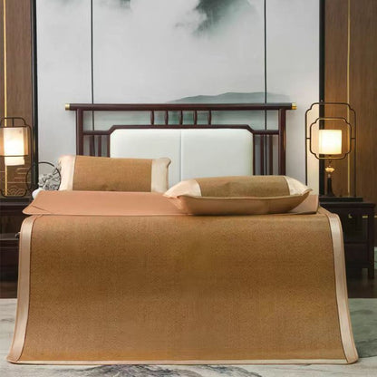 ❄️ Summer Ice Silk Rattan Mat Bed Sheet 3-piece Set ❄️