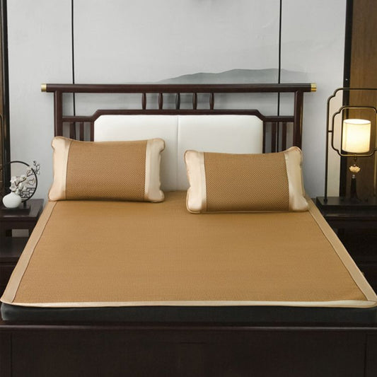 ❄️ Summer Ice Silk Rattan Mat Bed Sheet 3-piece Set ❄️