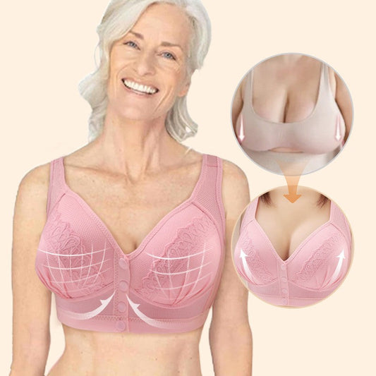 📢👙LAST DAY SPECIAL PRICE⚡50K+ SOLD💕CloudComfort™ Front-Button Cotton Bra – Breathable • Wire-Free • All-Day Support • Non-Padded & Skin-Friendly 🌿