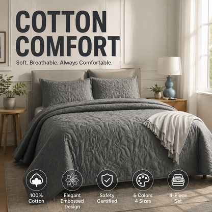 ⏳Limited Time 50% Off⏰Solid Color 100% Cotton Bedding 4-Piece Set🛏️