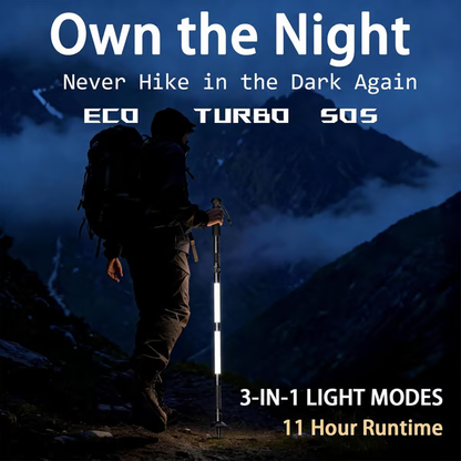 📢⏰Luminous Tactical Trekking Poles – LED Lightweight Foldable Hiking Sticks