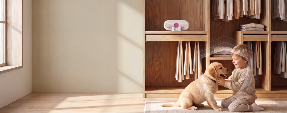 Reusable dehumidifier used safely around a child and dog