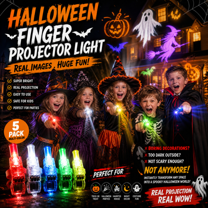 👻Halloween HOT SALE ￡1.99/PCS🎃 Mini Colorful LED Finger Lights – Party Glow Finger Flashlights with Elastic Band