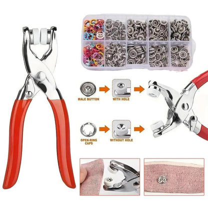 🔥LAST DAY PROMOTION - 50%OFF🔥100pcs Invisible Colored Metal Buckle & 1 Count Manual Pressure Pliers