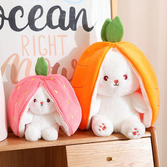 🍓 Hot Sale 50% OFF🍓Easter Day Strawberry Bunny Transformed into Little Rabbit🎀 Fruit Doll Plush Toy🐰
