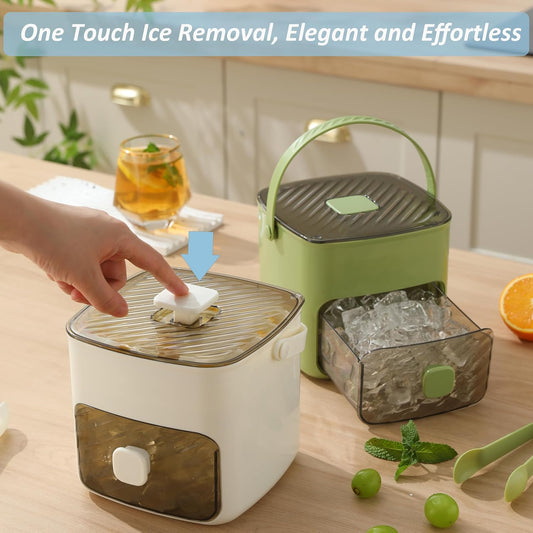 Ice Cube Tray with Lid and Bin, Ice Trays for Freezer, Flexible Ice Cube Trays