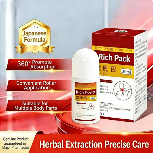 Rollerball-type essence for neck swelling and pain caused by forward head posture. Herbal application.