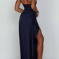 🎁New arrival 57% OFF💥Fits Your Curves Satin One Shoulder Drape Slit Maxi Dress