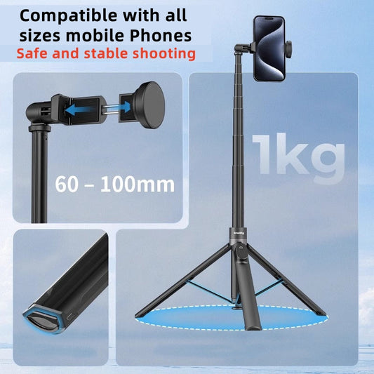 Smartphone Tripod Stand All-in-1 with Integrated Wireless Remote