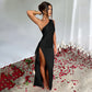 🎁New arrival 57% OFF💥Fits Your Curves Satin One Shoulder Drape Slit Maxi Dress