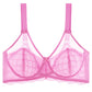 💜Mermaid Scales Sexy Lace Plus Size Unlined Underwire Non-padded Full Coverage Minimizer Bra with Back Smoothingfor Women Large Bust