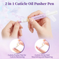 🖊️2-in-1 Cuticle Remover Pen, 45° Ceramic Tip for Dry Cuticles & Hangnails, Hydrating Nail Care, Easy Dispensing, Portable 2-Pack for Travel