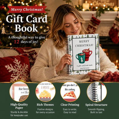 🔥🎁70% OFF!!!-Ready for Christmas!🎅Christmas Gift Card Booklet -👍DIY Spiral-Bound Christmas Gift Card Holder Book