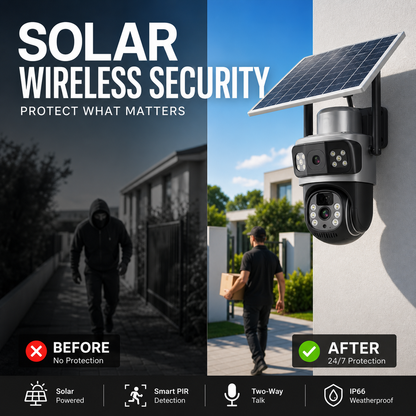 🔥2026 New Upgrade ＆ Hot Sale🔥Wireless Outdoor Solar Security Cameras with Dual Lens
