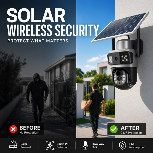 🔥2026 New Upgrade ＆ Hot Sale🔥Wireless Outdoor Solar Security Cameras with Dual Lens