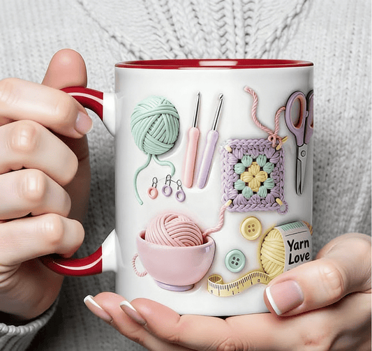 🔥LAST DAY SPECIAL PRICE £9.99!!⚡50K+ SOLD!🎁🧶Yarn Love Mug, Gift For Crafters And Creative Souls