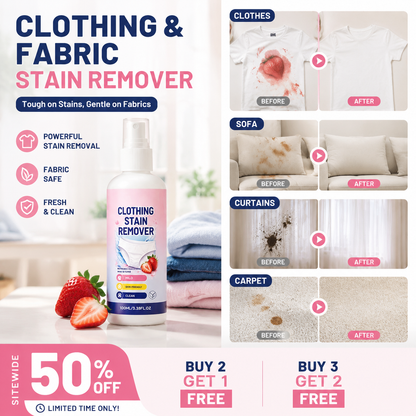 Powerful Fabric Stain Eraser Spray – No Harsh Chemicals, Safe for Sensitive Skin – Eliminates Old, Set-in Stains on Shirts, Pants, Linens