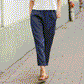 Linen-cotton women's large size loose pants