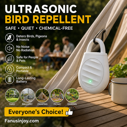 🔥Limited time offer！🐦No more trouble from birds, beasts and locusts！Portable Ultrasonic Bird Repellent Keychain