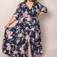 Elegant floral dress for women Cristiana Dress in Navy