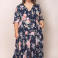 Elegant floral dress for women Cristiana Dress in Navy
