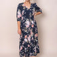 Elegant floral dress for women Cristiana Dress in Navy