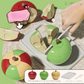 25 PCS Cutting Play Food Toy for Kids Fruit & Vegetables Accessories with Shopping Storage Basket, Plastic Mini Dishes and Knife, Educational Toy for Toddler Children Birthday Gift