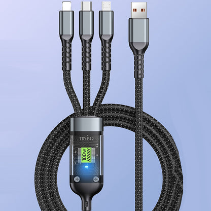 🎅Christmas Pre-sale🎁Transparent Luminous 3-in-1 Super Fast Charging Cable