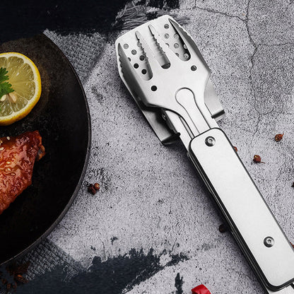 🔥Hot sale 🥓3-in-1 Camping BBQ Grill Utensils Home Fork Spatula Clip