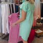 💗Summer Specials✨Women’s V-Neck Shirt Mini Dress with Stripe Print