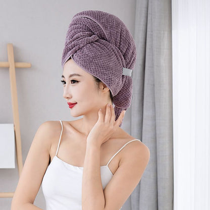 Super absorbent coral fleece hair towel 60*100cm