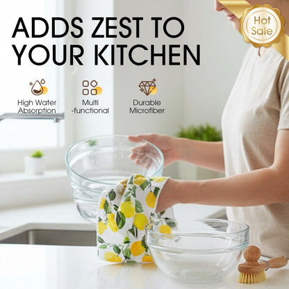 Decorative & Functional Lemon Dish Towel