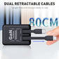 Retractable Wall Charger with Dual Cables
