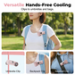 🔥Portable Clip-On Fan with LED Display!🌬️ Lightweight & strong wind, LED shows battery clearly. Clip anywhere, stay cool all day—super handy!