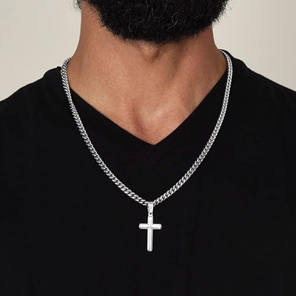 🕊️✝️Men's Stainless Steel Cross Pendant Necklace – Classic Symbol, Strong & Lasting