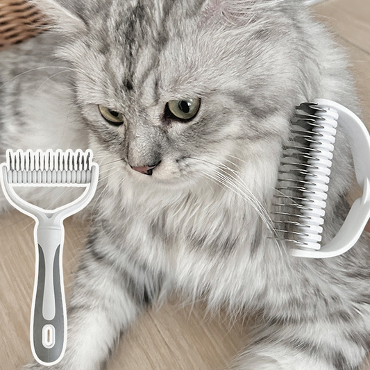 🥳Only £8.8 Each!🥳💞50% OFF! 🐕Professional Dual-Sided Pet Grooming Rake—Less mess, more cuddles. ✨🧡
