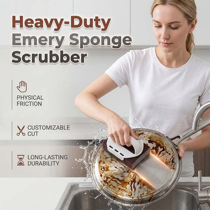 🥳2026 HOT SALE🥳💞50K+ SOLD!🧽🔥 50% OFF! Emery Sponge Scrubber – Removes burnt grease & rust instantly. Flexible & durable, ergonomic handle. A heavy-duty cleaning essential. 🍳✨