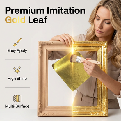 500 Sheets Imitation Gold Leaf for Furniture & Art Projects