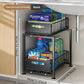 🎉 2026 Sale — Over 31,000 Sold! 🗄️ Carbon Steel Double-Tier Pull Out Cabinet Organizer – Independent Slides, 5 Height Levels – Heavy Items, Easy Access! ✨