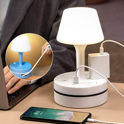 ⏳💥Limited-Time Save 65%🔥🔌3-Outlet Power Strip with USB-A & USB-C Charging Ports, Built-In Desk Lamp