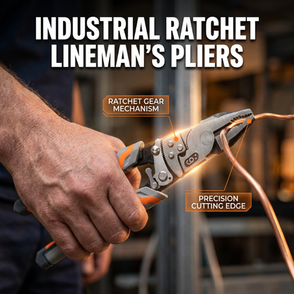 ⏳Time-Limited 62% OFF！！⏰ Ratchet Lineman's Pliers – Cut, Strip, Grip & Crimp – Self-Locking, Anti-Rust & All-in-One Electrician Essential 🛠️