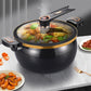 Large Capacity Stockpot with Twist Lock Handle for Quick Cooking, Non-Stick 8L Multi-Purpose Cooking Pot