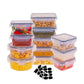 🍱 Food storage container set with lids – 12/16-piece set, ♻️ reusable – 💧 leak-proof, suitable for freezer ❄️, oven 🔥, microwave ⏲️ and dishwasher 🍽️