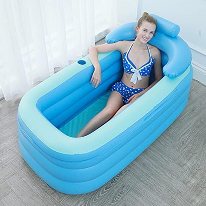 🥳2026 HOT SALE🥳💞 Inflatable Bathtub – Triple‑layer insulation, zippered cover locks in heat. Soft bubble bottom, cup holder included. Spa at home! 🌊✨