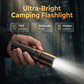 High-Power Rechargeable LED Flashlight with Telescopic Zoom for Camping