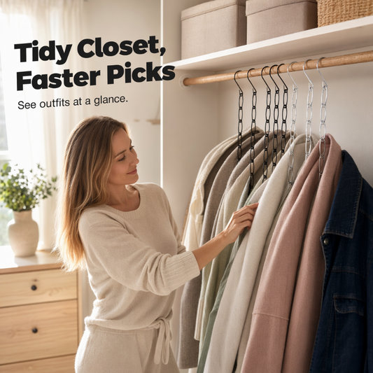 Metal Closet Organizer Chain for Space Saving Wardrobe Storage