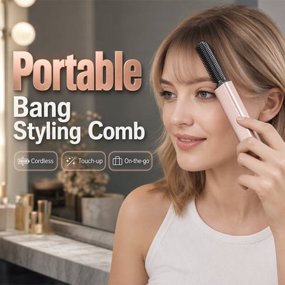 🔥HOT SALE 50% OFF🎁⚡50K+ SOLD! 💁Portable Wireless Mini Bang Heated Styling Comb｜3 Seconds Fringe Straightening Hair Styler ✨
